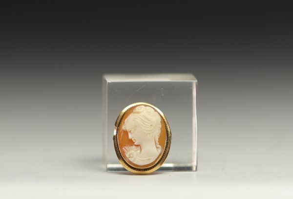 Small 18K gold Cameo brooch, 