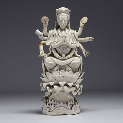 Chine - Figurine de Doumu en porcelaine blanc de chine, XVII-XVIIIème.