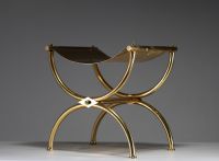 Tabouret de style Empire en bronze doré, vers 1970.