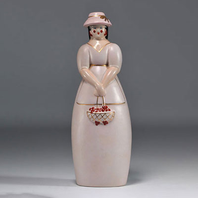 Faience bottle figurine 