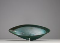 Antonio LAMPECCO (1932-2019) - Ceramic bowl with green glaze monogrammed underneath.