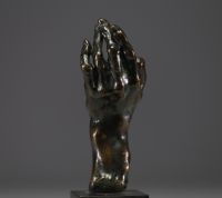 Auguste RODIN (1840-1917) ‘Main gauche’ Bronze proof with brown patina, bears the founder's stamp G. Rudier Fondeur Paris.