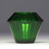 Josef HOFFMANN (1870-1956) Moser à Karlsbad - Elegant green faceted crystal vase.