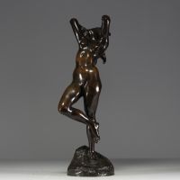 Jef LAMBEAUX (1852-1908) ‘La danseuse’ Bronze with shaded brown patina, signed on the base and foundry stamp ‘Usines Vojave à Bruxelles’.