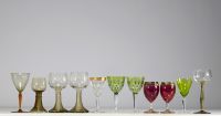 Moser Karlsbad - Set of blown wine glasses for a total of 23 pieces.