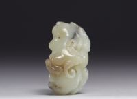 China - group of three jade goats, Qing period.