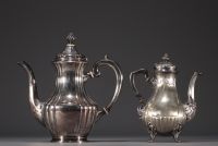 Set of two solid silver coffee pots, hallmarked 800.