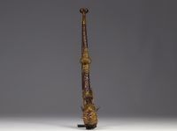 Tibet - copper trumpet with dragon design.