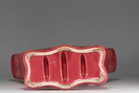 Cane holder in pink Sarreguemines earthenware, Art Nouveau period, stamped under the piece.