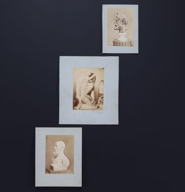 Auguste RODIN (1840-1917) - Set of three exceptional photographs, albumen prints, one of which is dedicated to his Belgian friend Gustave Joseph Biot.