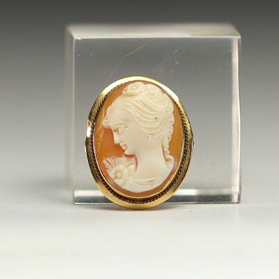 Small 18K gold Cameo brooch, 