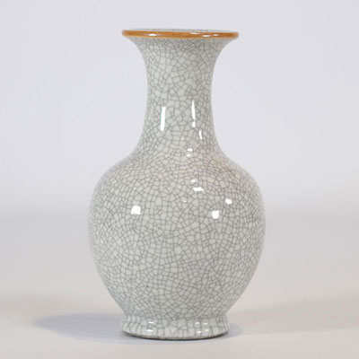 Crackled white monochrome porcelain vase