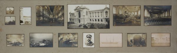 A set of photographs from the Monaco Oceanographic Museum, including one of Albert I of Monaco, the learned prince navigator, and his various expeditions.