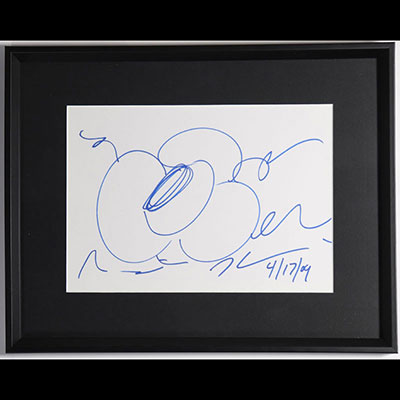 Jeff KOONS, Attributed to Nénuphar ”, 7/11/2014 Drawing in blue felt-tip pen on paper Signed and dated, unique work