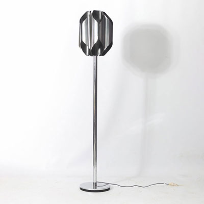 Italy - ‘Space Age’ floor lamp in chrome, circa 1970.