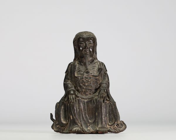 China - Buddha, bronze statue with brown patina, Ming Dynasty.