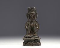 Chine - Guanyin, statuette en bronze d'époque Ming.