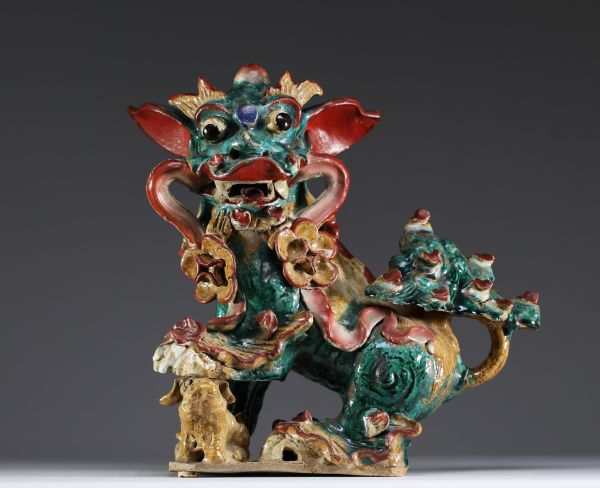 China - Vietnam - Fô dog, glazed terracotta temple ornament.