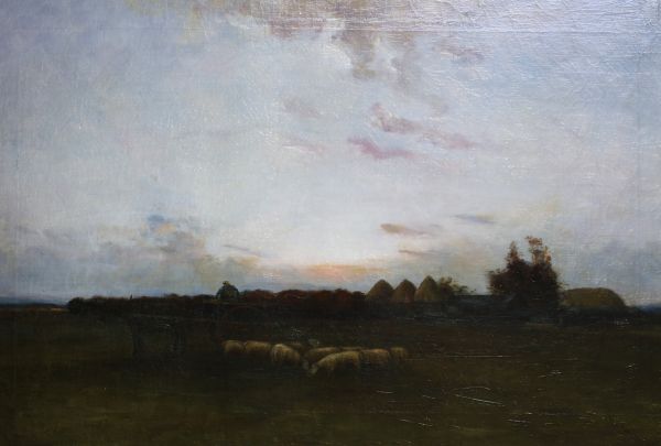 Charles Édouard FRERE (1837-1894) attr. to - ‘Sheep in the meadow’ Oil on canvas.