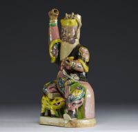 Chine - Statue de Dignitaire en terre cuite vernissée. Qianlong