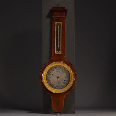Barometer in mahogany veneer and gilt bronze 