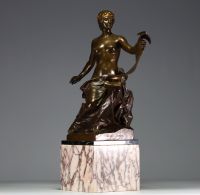 Georges Marie Valentin BAREAU (1866-1931) ‘Allégorie de l'histoire’ Sculpture in bronze with brown and gold patina, signature and Barbedienne foundry stamp.