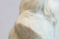 Edouard FORTINI (1862-?) Large Art Nouveau bust of a young girl in Carrara marble, signed on the shoulder.