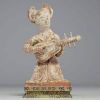 China - ‘Lute player’ Polychrome terracotta, Tang dynasty (?)