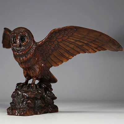 Carved wooden owl from the Black Forest.