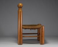 Charles DUDOUYT (1885-1946) attr. à  - Petite chaise paillée, vers 1930.