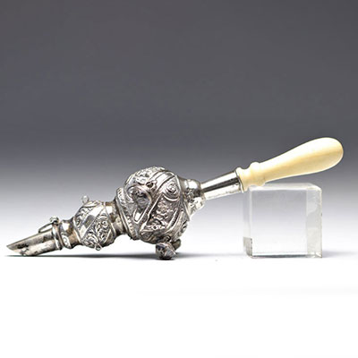 Sterling silver child's rattle from 19th century