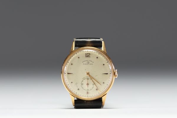 ÉLECTION - Montre homme en or 18k, calibre 645, vers 1950-60.