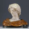 ‘Woman with scarf’ alabaster and marble bust, probably Italy, circa 1900.