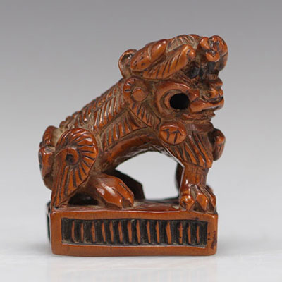 Carved wooden netsuke circa 1900