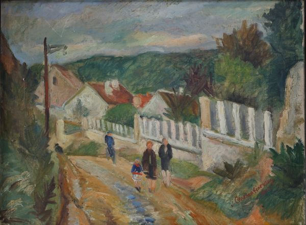 Joseph CONSTANT (1892-1969) ‘Village animé’ Oil on canvas.