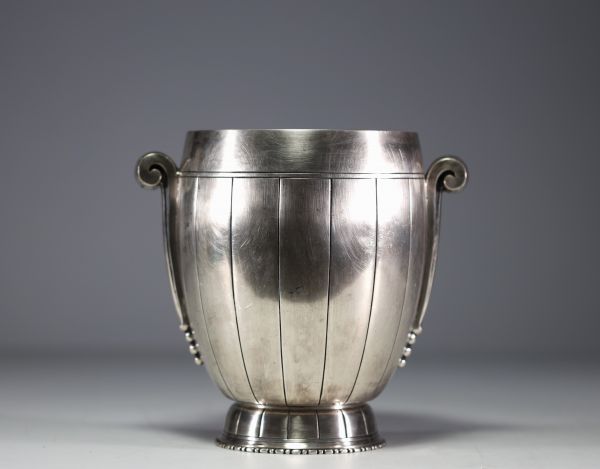 Art Deco silver-plated Champagne bucket, hallmarked BB for Bouillet Bourdelle, circa 1930.