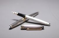 MONTBLANC - MEISTERSTÜCK MOZART pen and nib holder set in sterling silver 925, 18K gold nib.