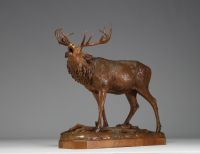 Rare carved stag from the Black Forest, 19th century.