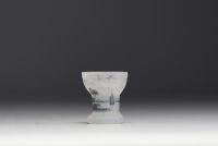 DAUM Nancy - Miniature vase in frosted acid-etched glass with mill and boat design.