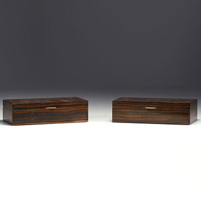 Pair of Art Deco rosewood boxes.