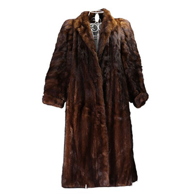 Long mink fur coat