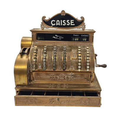 Caisse enregistreuse marquée National Cash Register en métal