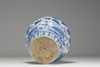 China - White-blue porcelain vase with floral and bird decoration, Ming period