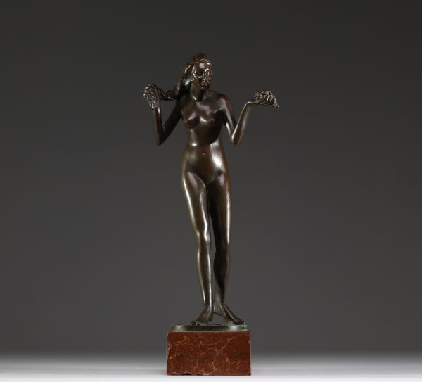 Jan STURSA (1880-1925) ‘Gift of Heaven and Earth’ Sculpture in bronze with shaded patina, unsigned.