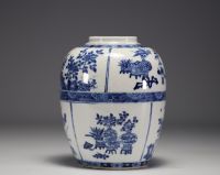 China - White-blue porcelain vase, Kangxi mark and period.