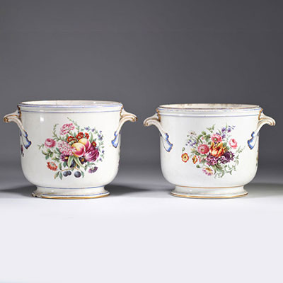 (2) Sèvres porcelain pair of rafraichissoirs from the 18th century