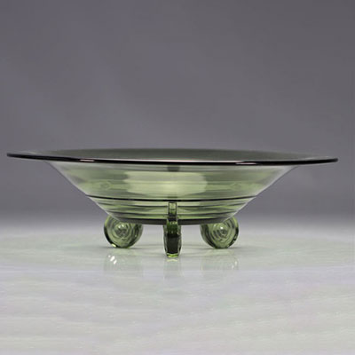 Val Saint Lambert Art Deco tripod cup 