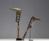 Africa, DRC - Set of two Mangbetu sickle knives.