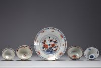 China - Set of 18th century polychrome and blue-white porcelain.