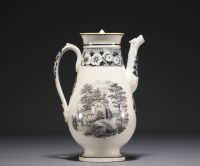 Villeroy & Boch - Earthenware coffee pot with country-style décor and floral entablature, 19th century.